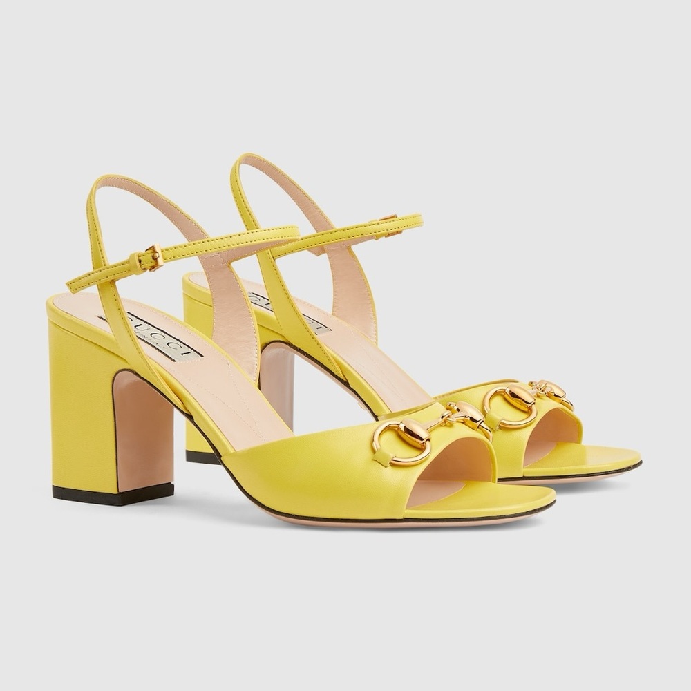 Gucci Yellow Heeled Sandals